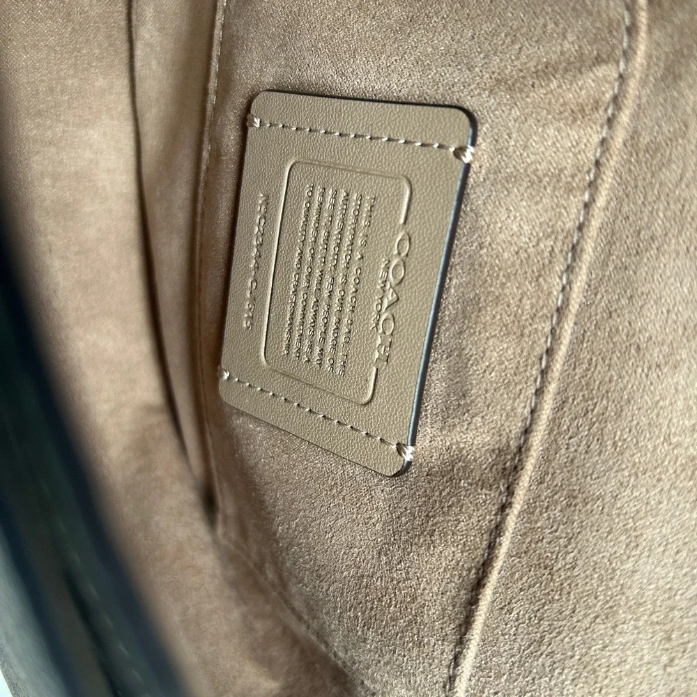 Coach Morgan Saddle Bag Brown Lime Signature Canvas CJ615 Excellent